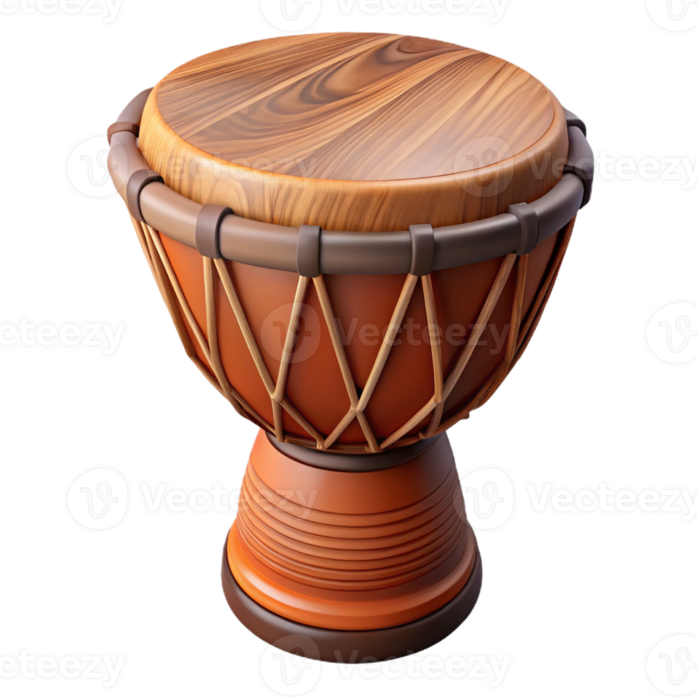 impressive contemporary African Djembe Drum Wooden Texture Isolated Element authentic png