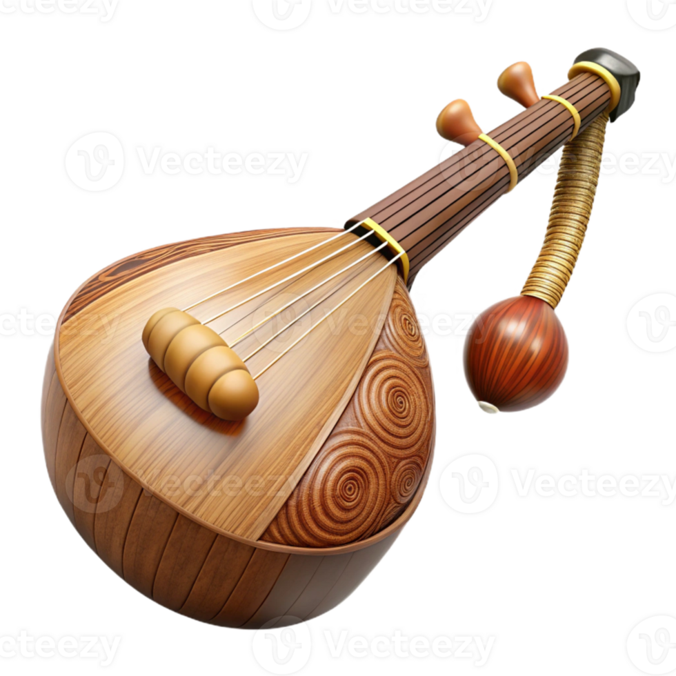 extraordinary creative African Kora String Instrument Wooden Texture Isolated Element high resolution png
