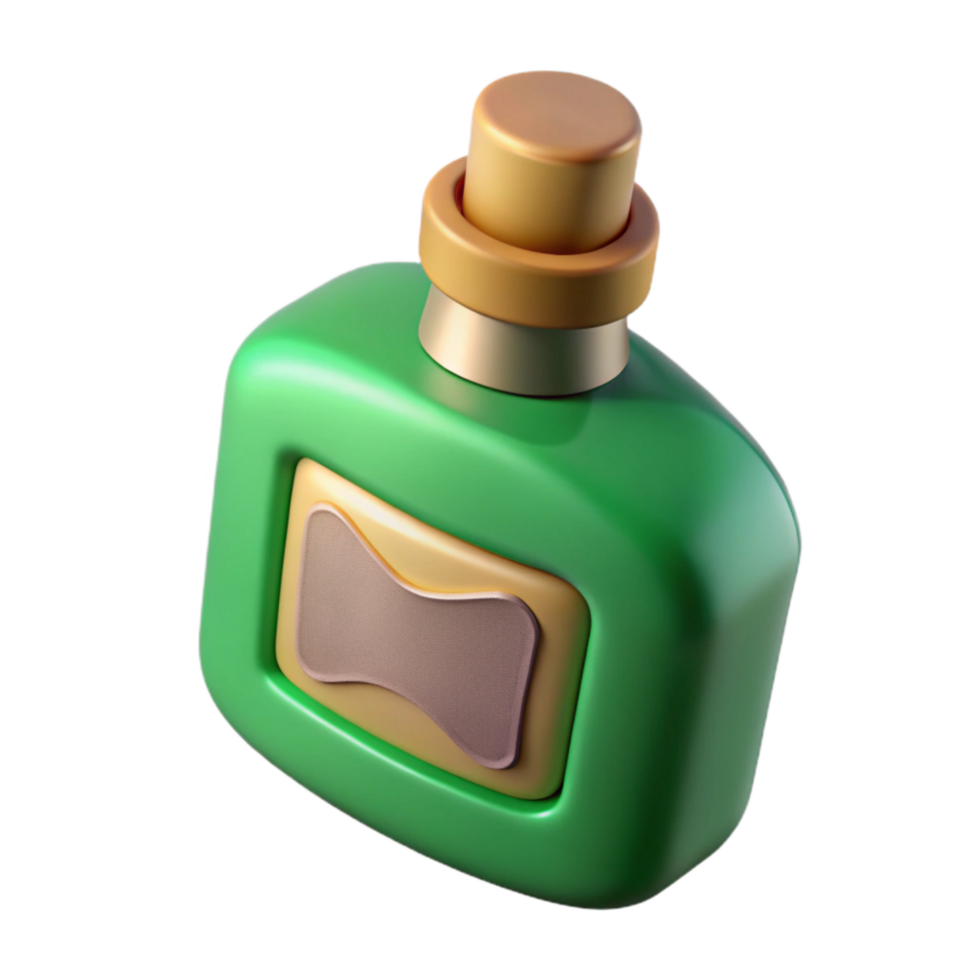 dramatic vintage Aftershave Lotion Green Bottle Transparent Background Cutout exclusive png