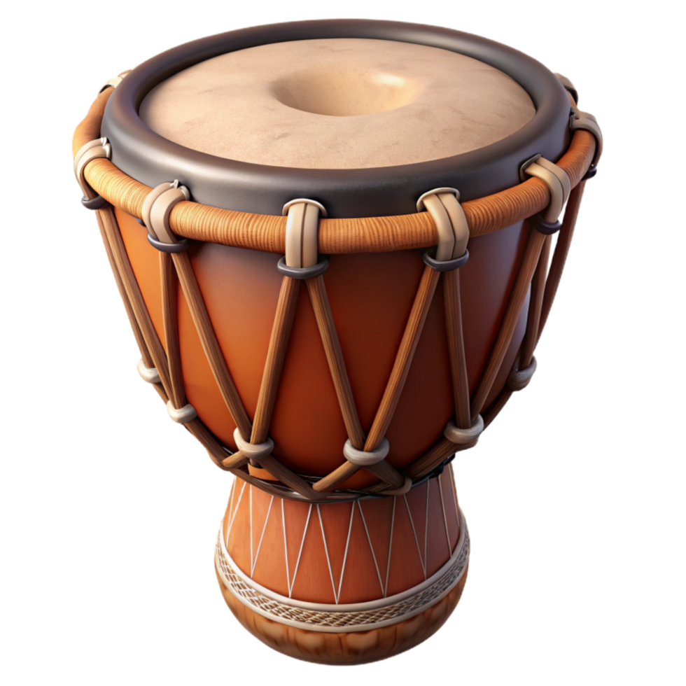 elegant contemporary African Talking Drum Leather Texture Cutout high resolution png