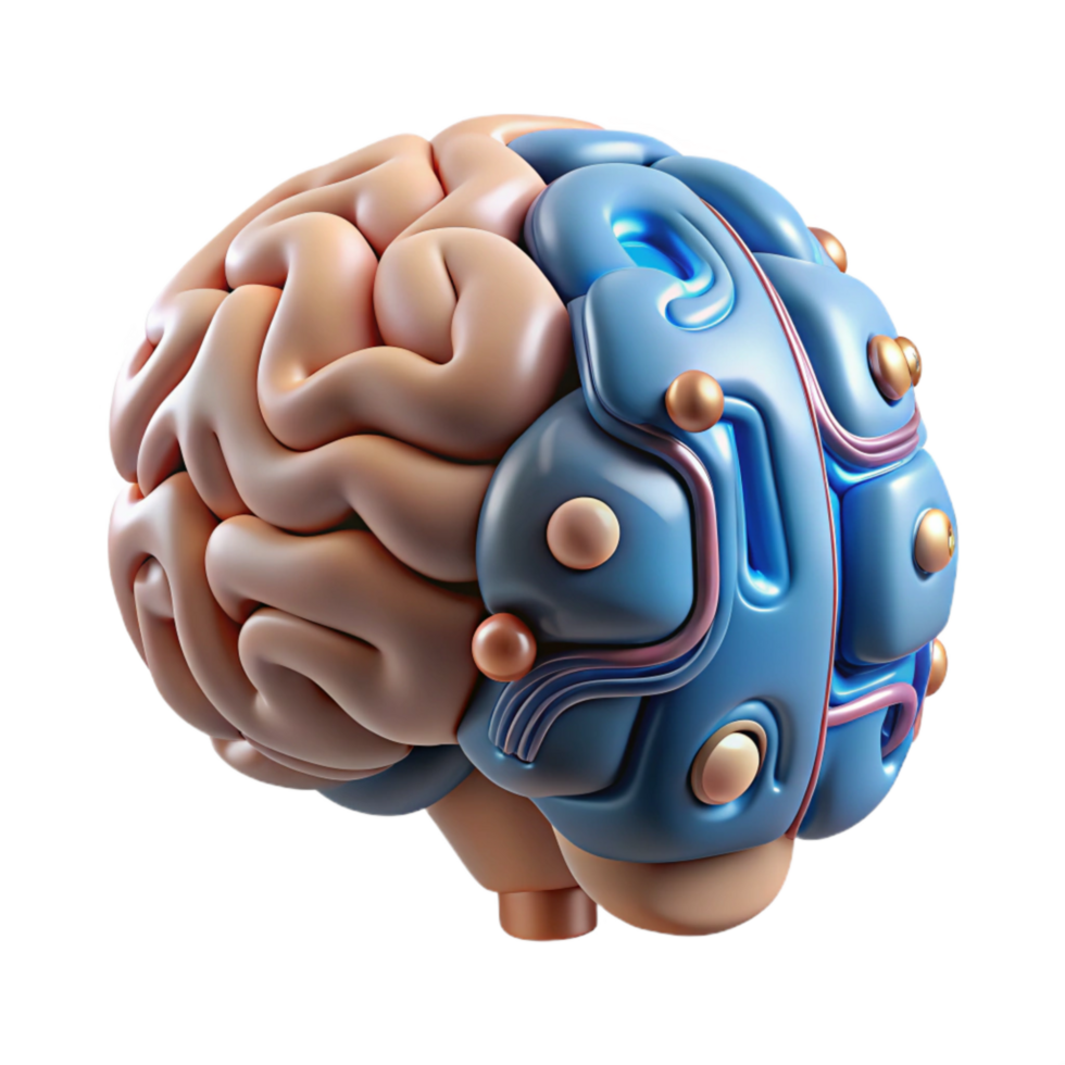 magnificent vintage Ai Brain with Cognitive Functions Cutout exclusive png