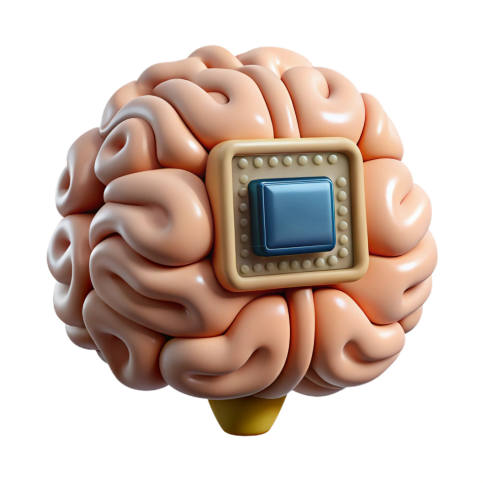 vibrant modern Ai Brain with Learning Capabilities Cutout professional png
