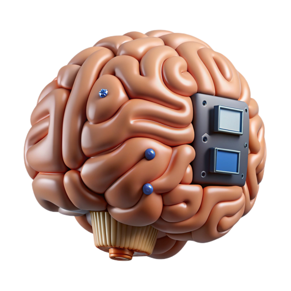 dramatic contemporary Ai Brain with Learning Capabilities Cutout original png