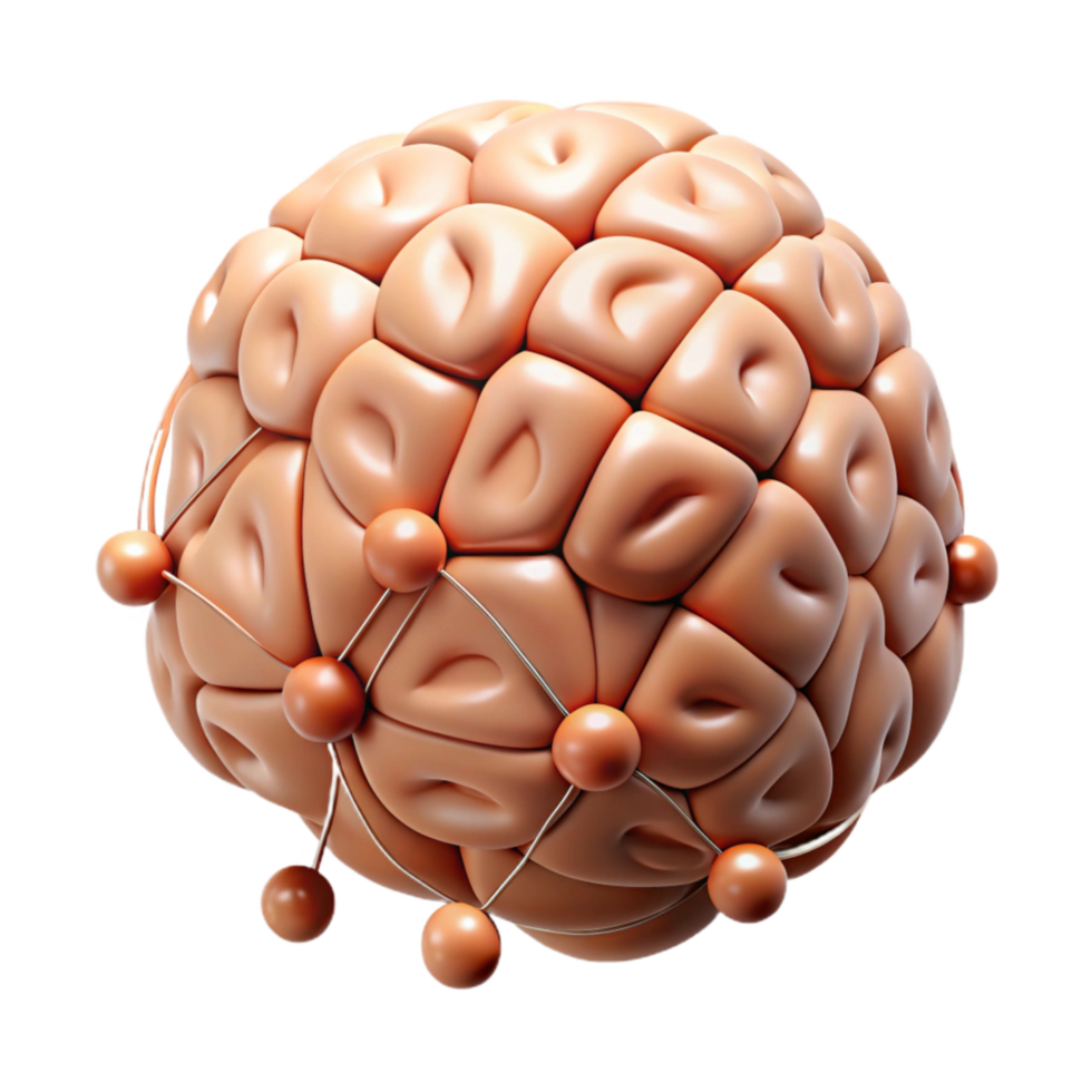 elegant creative Ai Brain with Neural Network Structure Cutout professional png