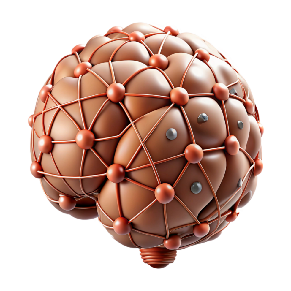 impressive contemporary Ai Brain with Neural Network Structure Cutout exclusive png