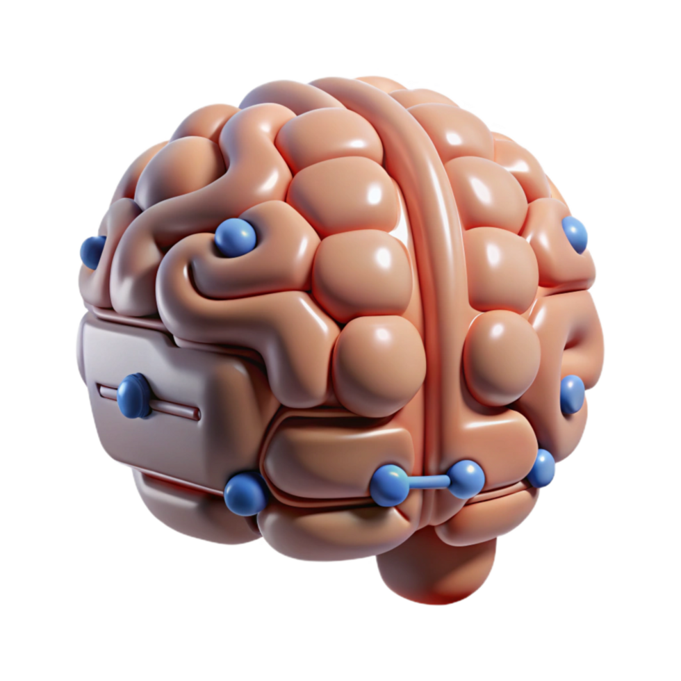 extraordinary minimalist Ai Brain with Problem Solving Abilities Cutout 4K png