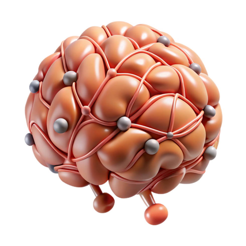 wonderful artistic Ai Brain with Synaptic Connections Cutout high resolution png