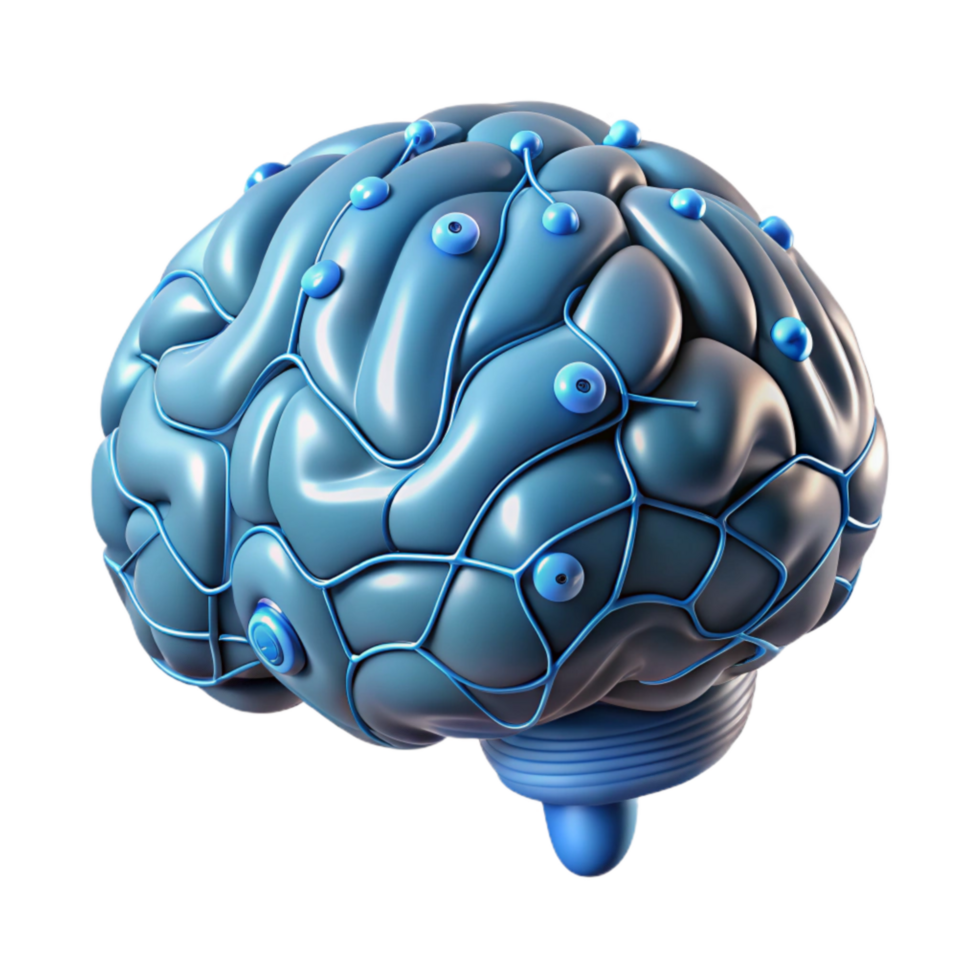 dramatic modern Ai Brain with Synaptic Connections Cutout high quality png