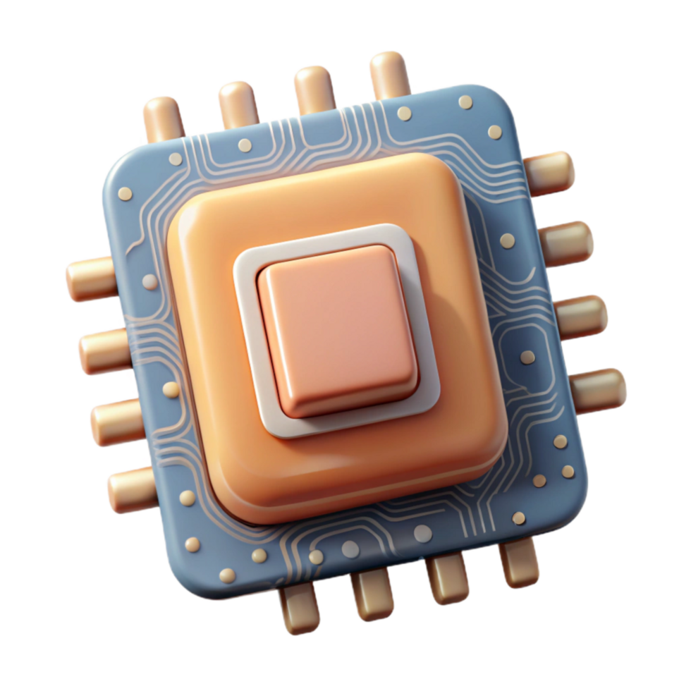 elegant vintage Ai Chip with Pattern Recognition Cutout authentic png