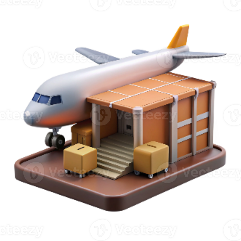 elegant traditional Airplane Cargo Loading Dock Isolated authentic png