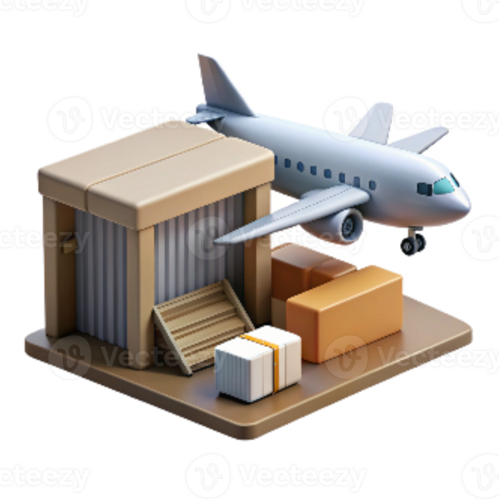 dramatic abstract Airplane Cargo Loading Dock Isolated high resolution png