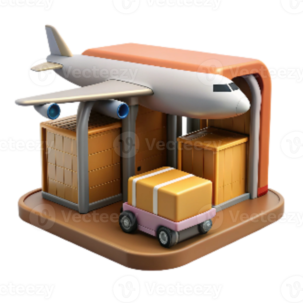 serene classic Airplane Cargo Loading Dock Isolated high quality png