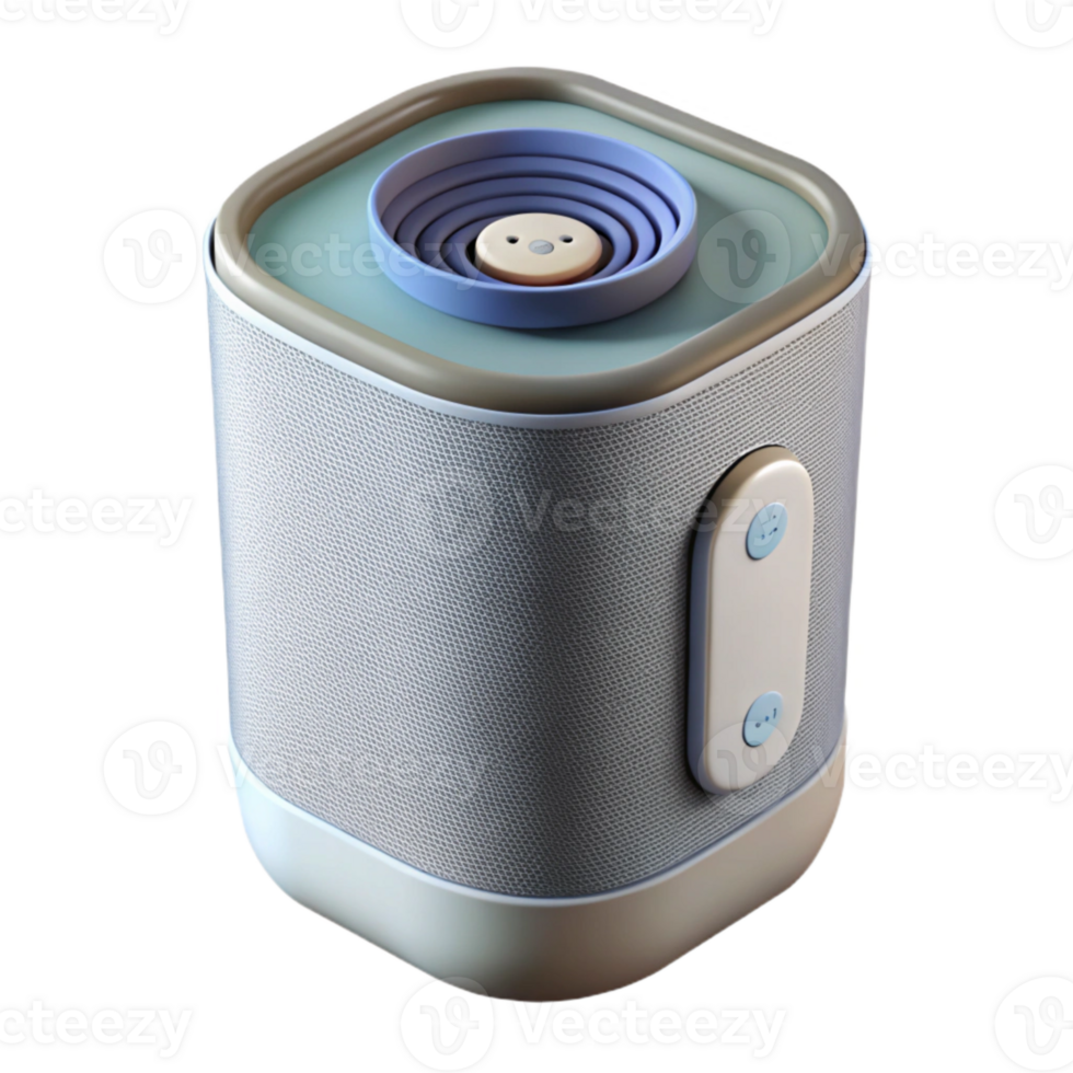 serene artistic Air Purifier with Remote Control Isolated on Transparent Background detailed png