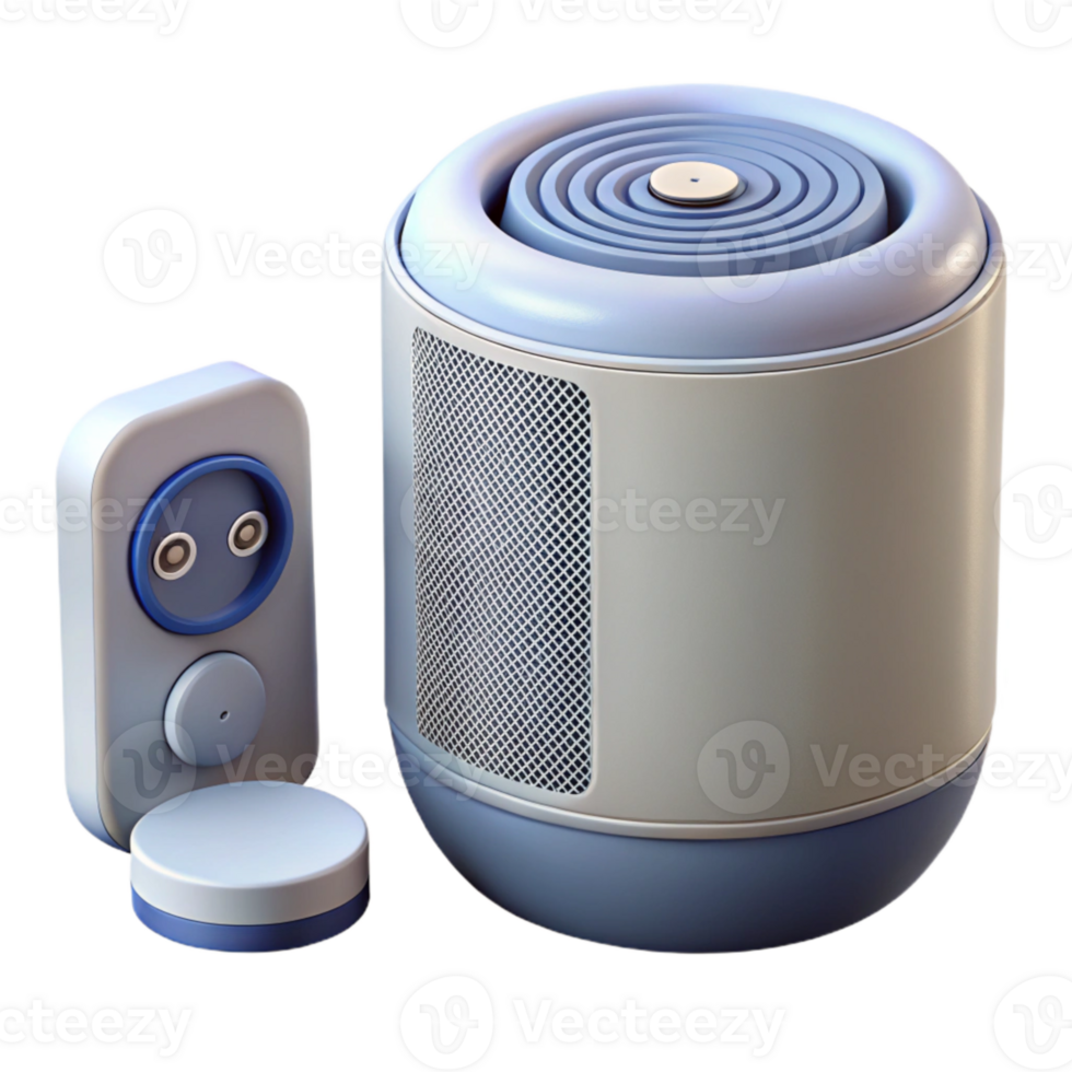 magnificent artistic Air Purifier with Remote Control Isolated on Transparent Background high quality png