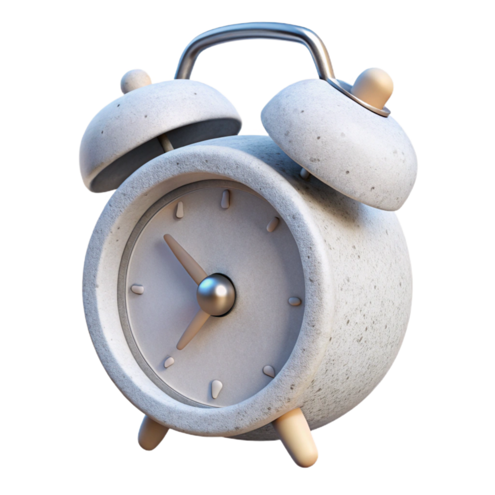 impressive modern Alarm Clock Modern White Face Transparent Background high quality png