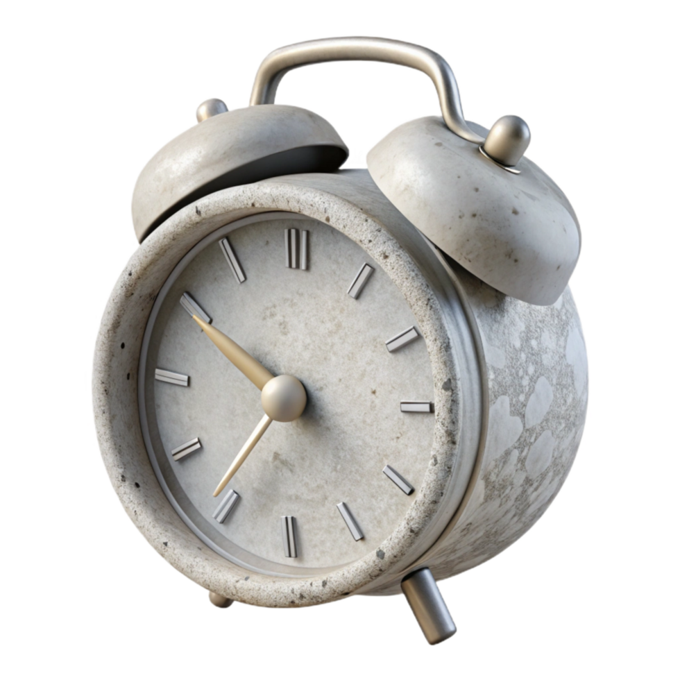 wonderful vintage Alarm Clock Modern White Face Transparent Background authentic png