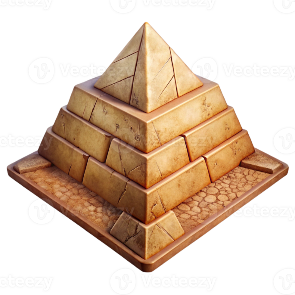 dramatic artistic Ancient Pyramid with Hieroglyphs Cutout detailed png