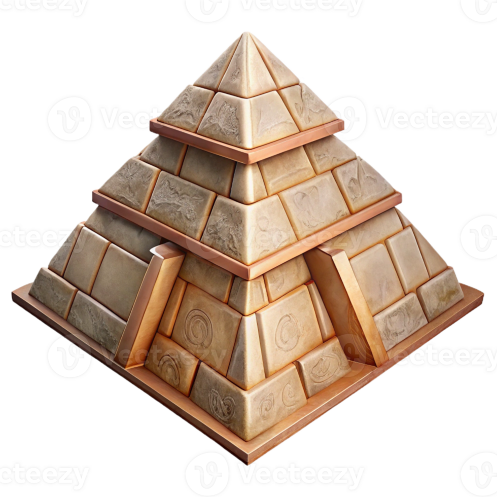 magnificent artistic Ancient Pyramid with Hieroglyphs Cutout premium png