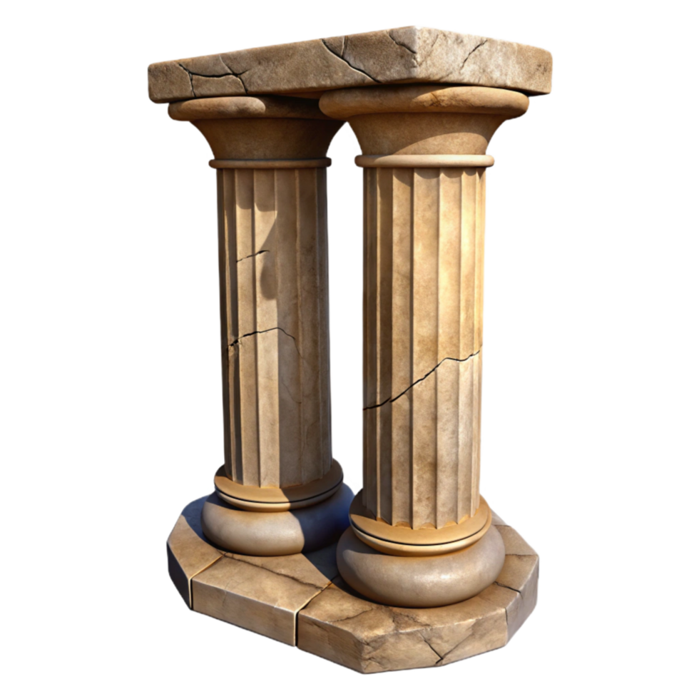 elegant modern Ancient Ruins Pillar with Cracked Texture Isolated high quality png