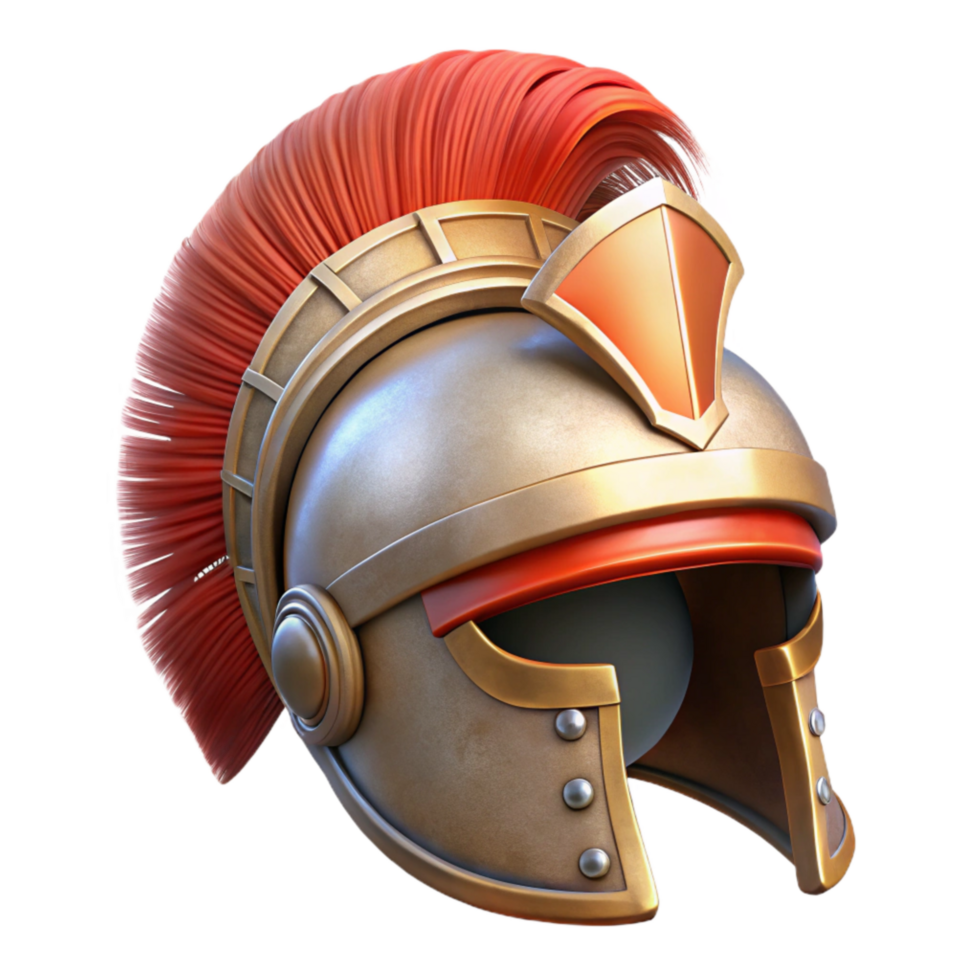 magnificent artistic Ancient Roman Helmet with Crest Detail Isolated original png