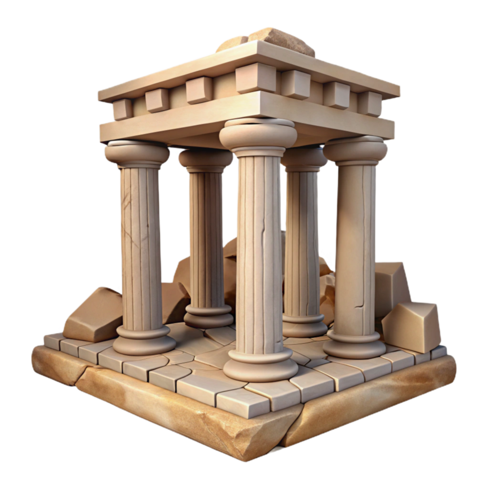extraordinary creative Ancient Ruins with Columns Isolated Element high resolution png