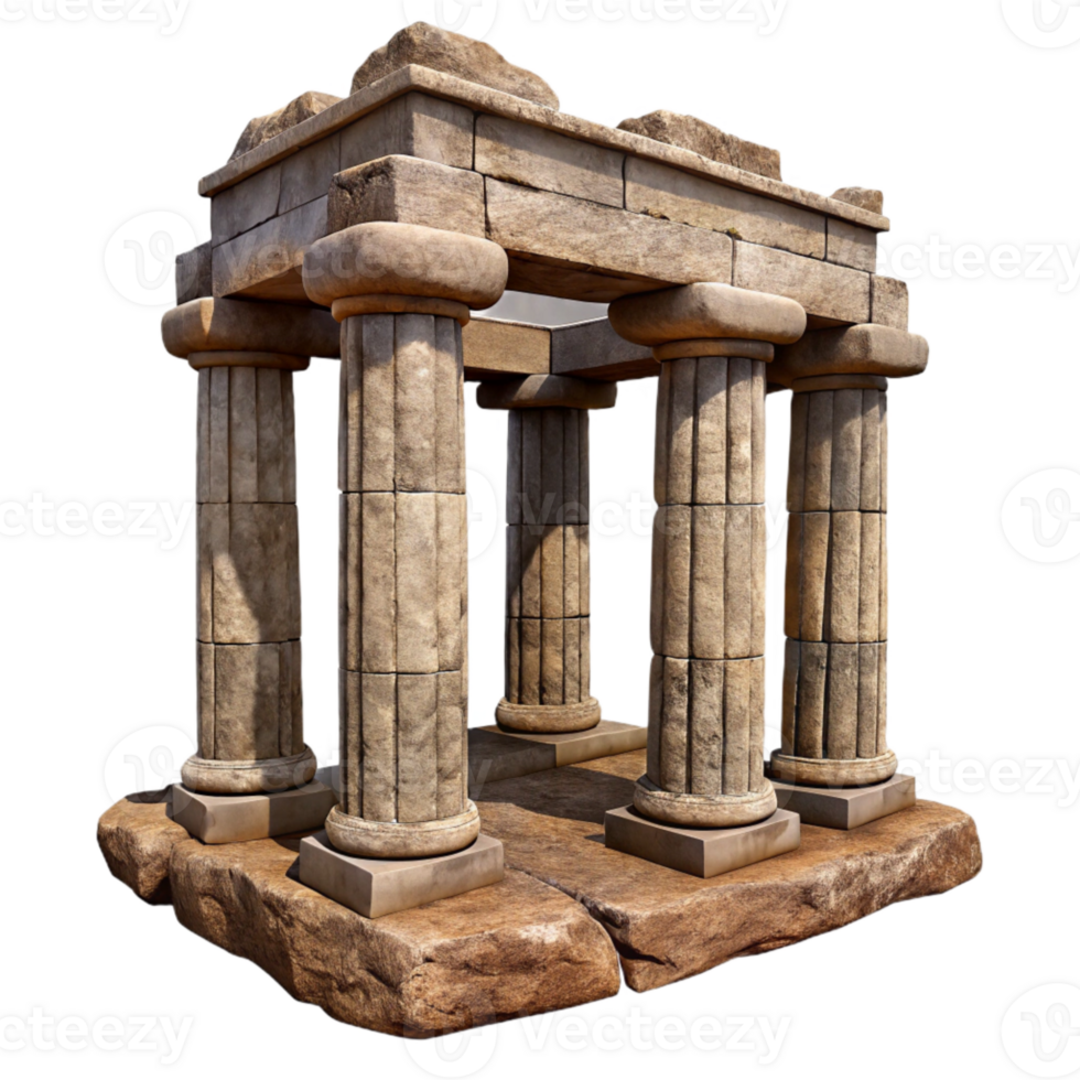 dramatic modern Ancient Stone Ruins Weathered Texture Isolated detailed png