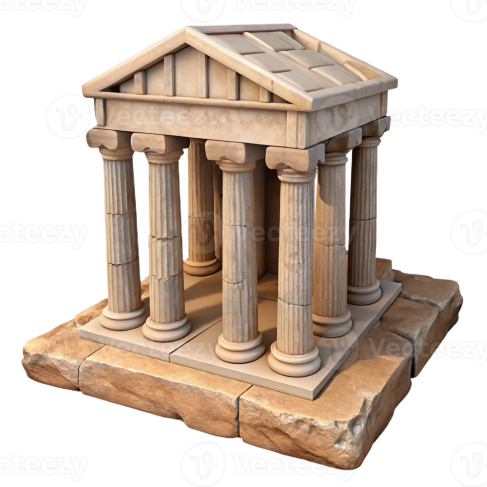 wonderful modern Ancient Temple Ruins Isolated on Transparent Background detailed png