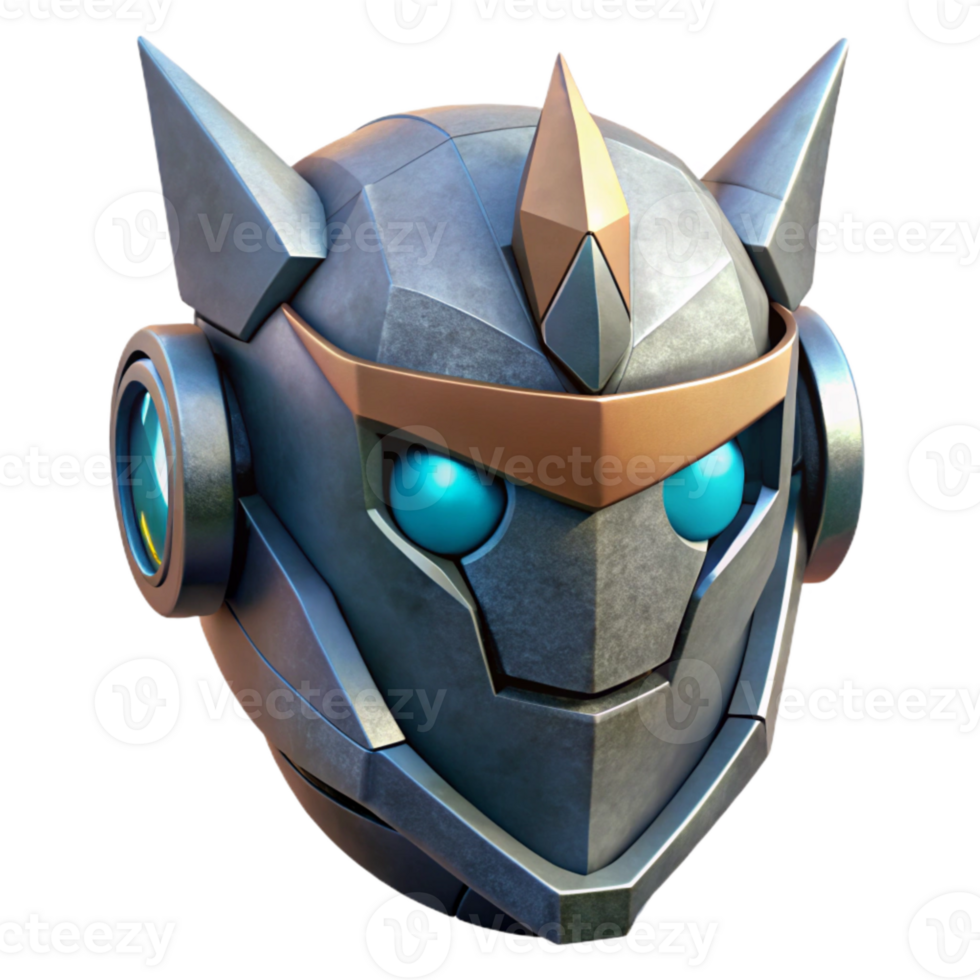 dramatic artistic Angular Robot Head with Sharp Edges Cutout premium png