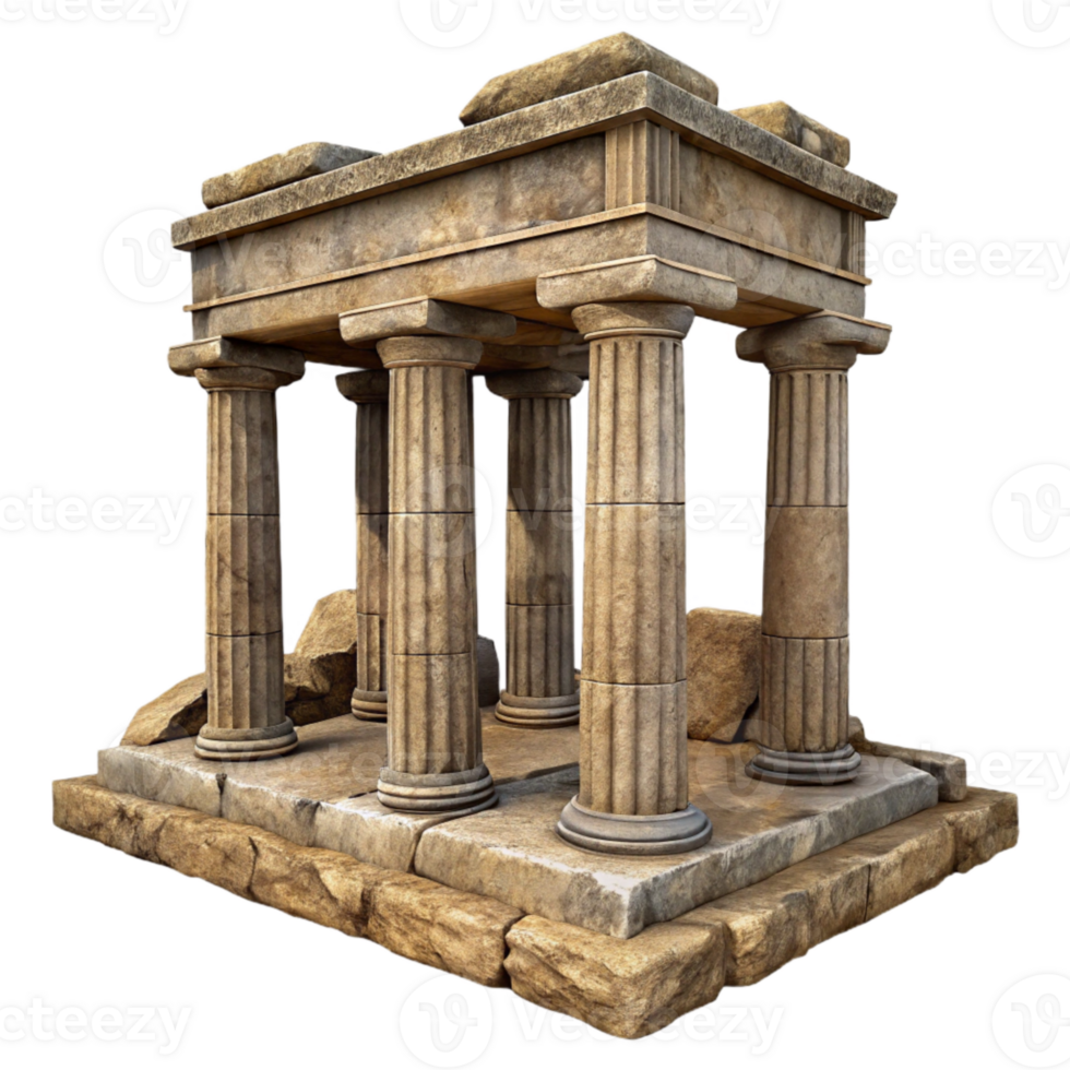 magnificent rustic Ancient Stone Ruins Weathered Texture Isolated detailed png