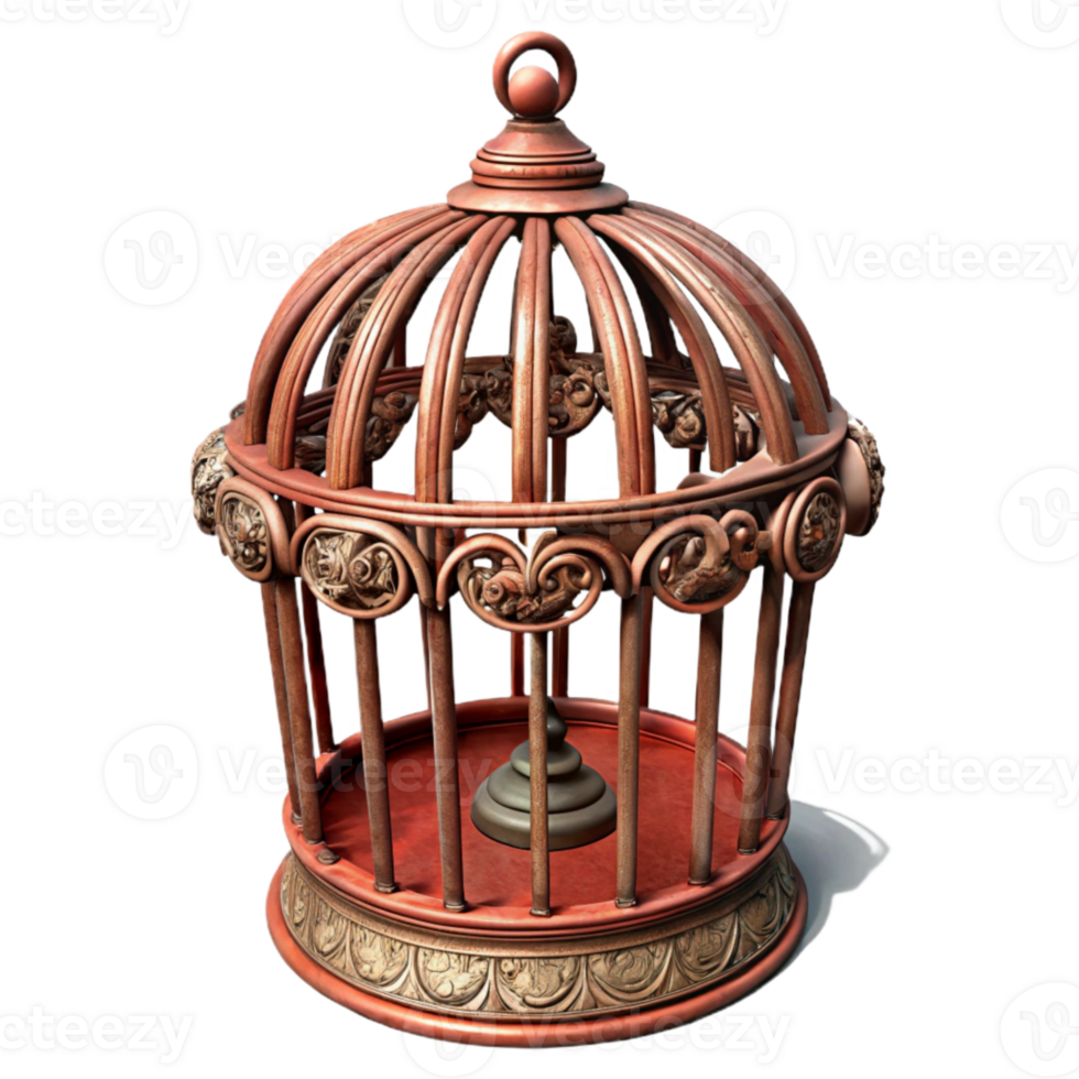 elegant creative Antique Birdcage Ornate Design Isolated Element authentic png