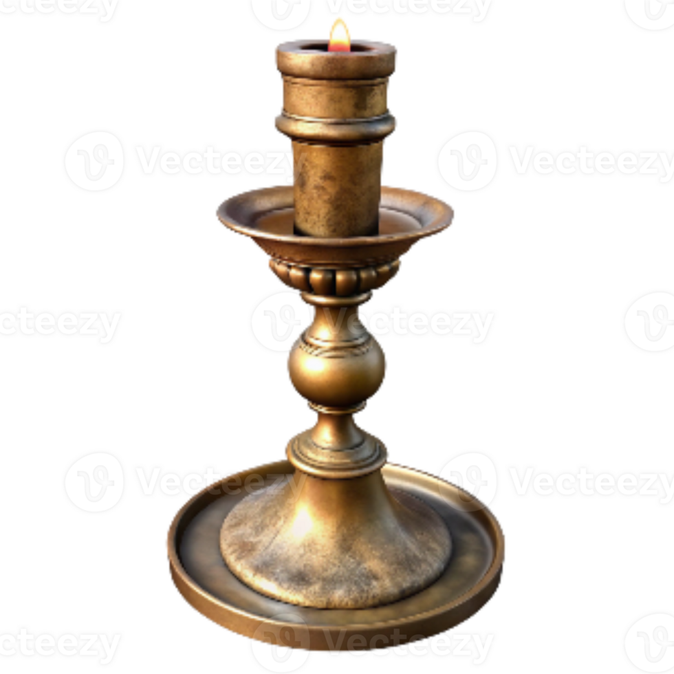 impressive contemporary Antique Candlestick with Brass Holder Isolated high resolution png