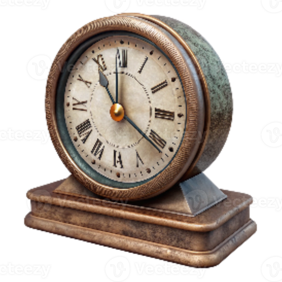 magnificent creative Antique Desk Clock with Roman Numerals Transparent Background exclusive png