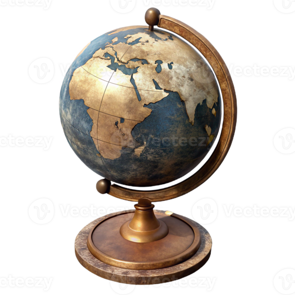 impressive artistic Antique Globe with Stand Transparent Background exclusive png