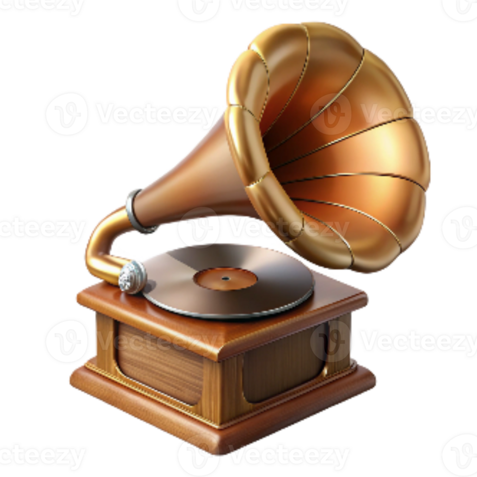 stunning abstract Antique Gramophone Needle with Wooden Handle Isolated with Transparent Background detailed png