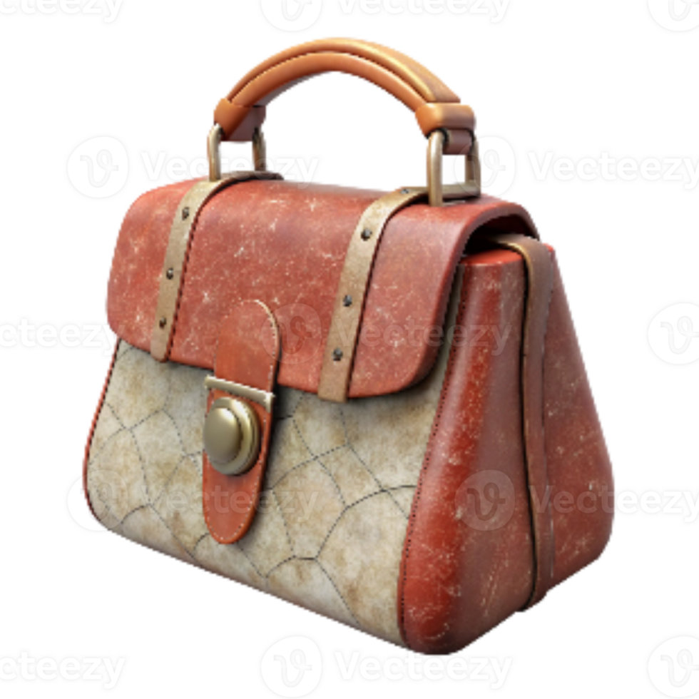 dramatic contemporary Antique Handbag with Clasp Closure Transparent Background authentic png