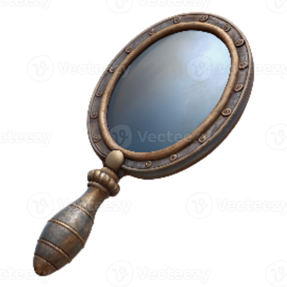 wonderful modern Antique Hand Mirror Oval Shaped Isolated Cutout professional png