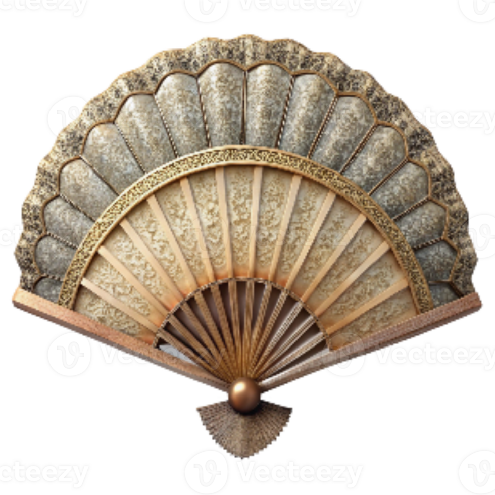 magnificent rustic Antique Hand Fan with Lace Detail Isolated Cutout genuine png