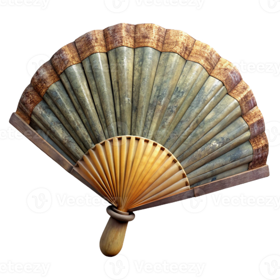 magnificent abstract Antique Handheld Fan Silk and Wood Cutout Image professional png