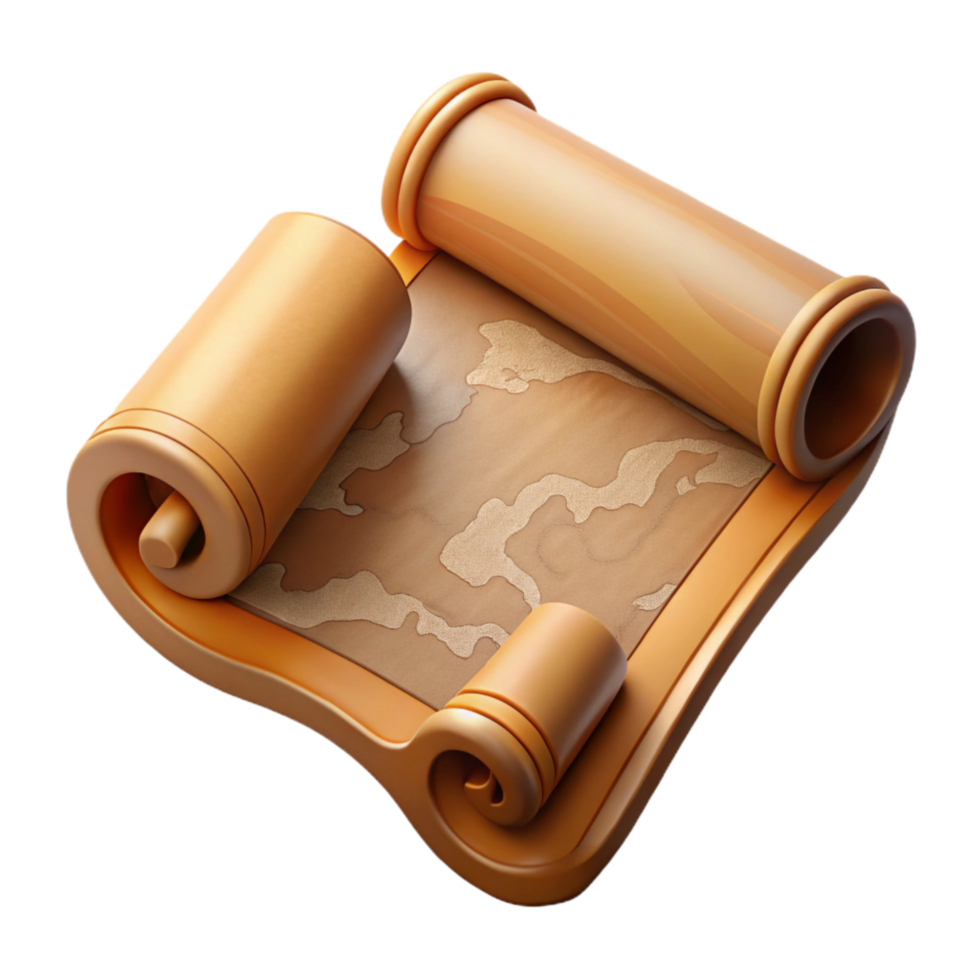 stunning rustic Antique Map with Rolled Edges Isolated Element original png