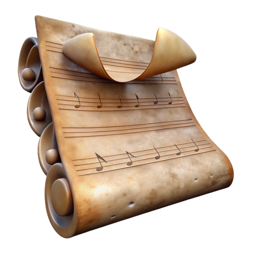 magnificent traditional Antique Music Sheet with Notes Transparent Background exclusive png