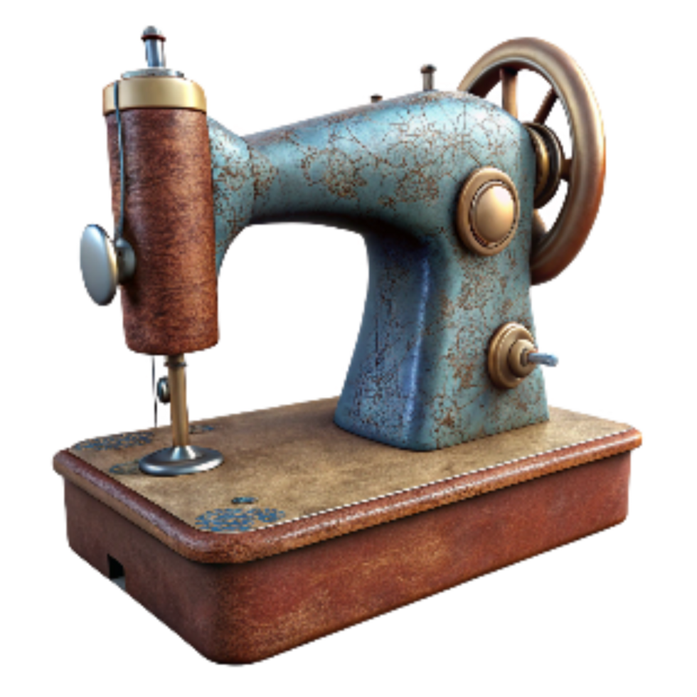 beautiful abstract Antique Sewing Machine Front View Transparent Background original png