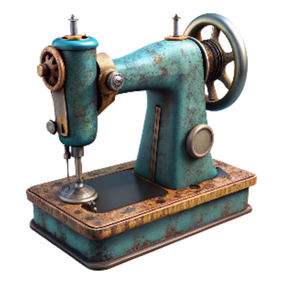 vibrant classic Antique Sewing Machine Front View Transparent Background exclusive png