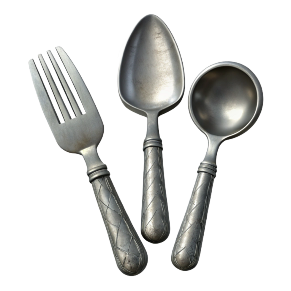 stunning modern Antique Silverware Fork Spoon and Knife Cutout Image high resolution png