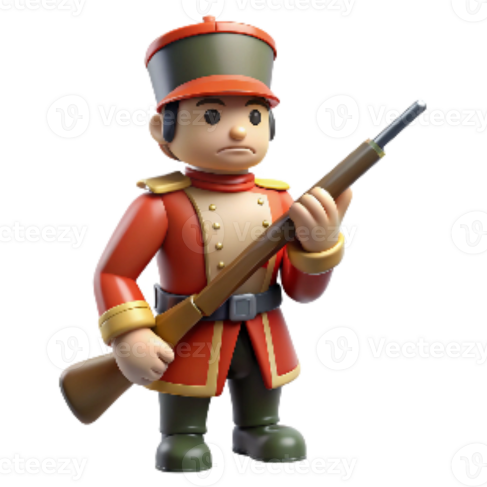 magnificent traditional Antique Toy Soldier with Rifle Isolated professional png