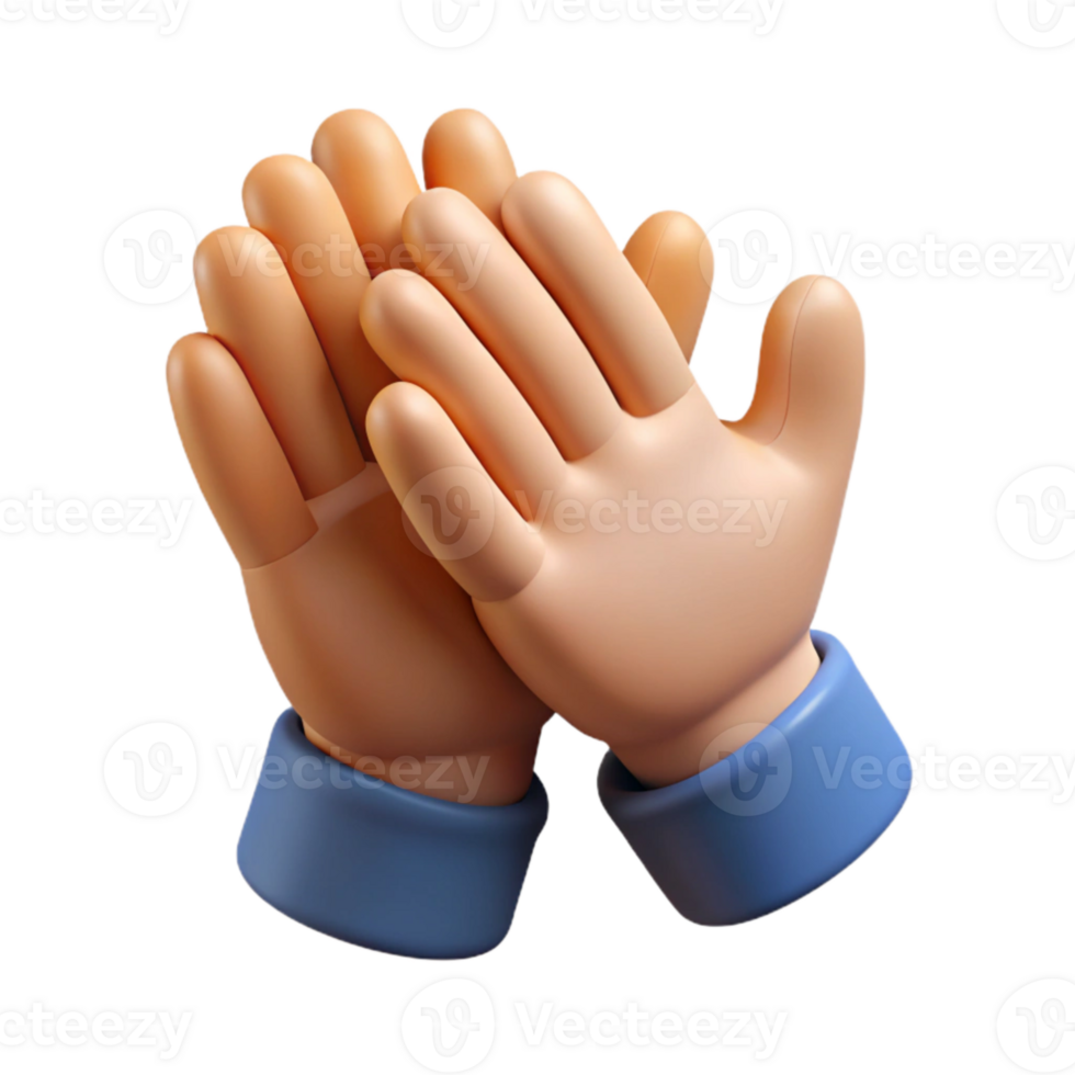 impressive rustic Applause Hands Clapping Isolated on Transparent Background genuine png