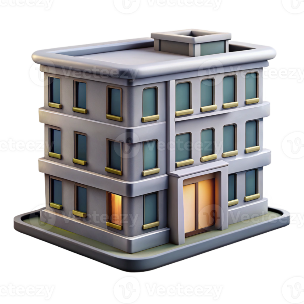 extraordinary classic Apartment Building Isolated with Multiple Windows original png