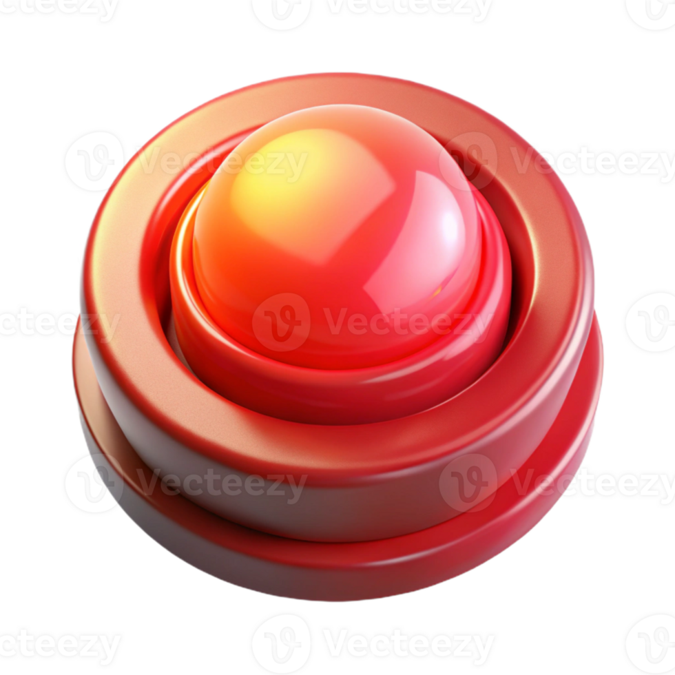stunning abstract Arcade Button Red and Illuminated Transparent Background high quality png