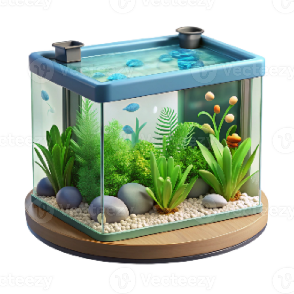magnificent rustic Aquarium with Plants Cutout Isolated premium png