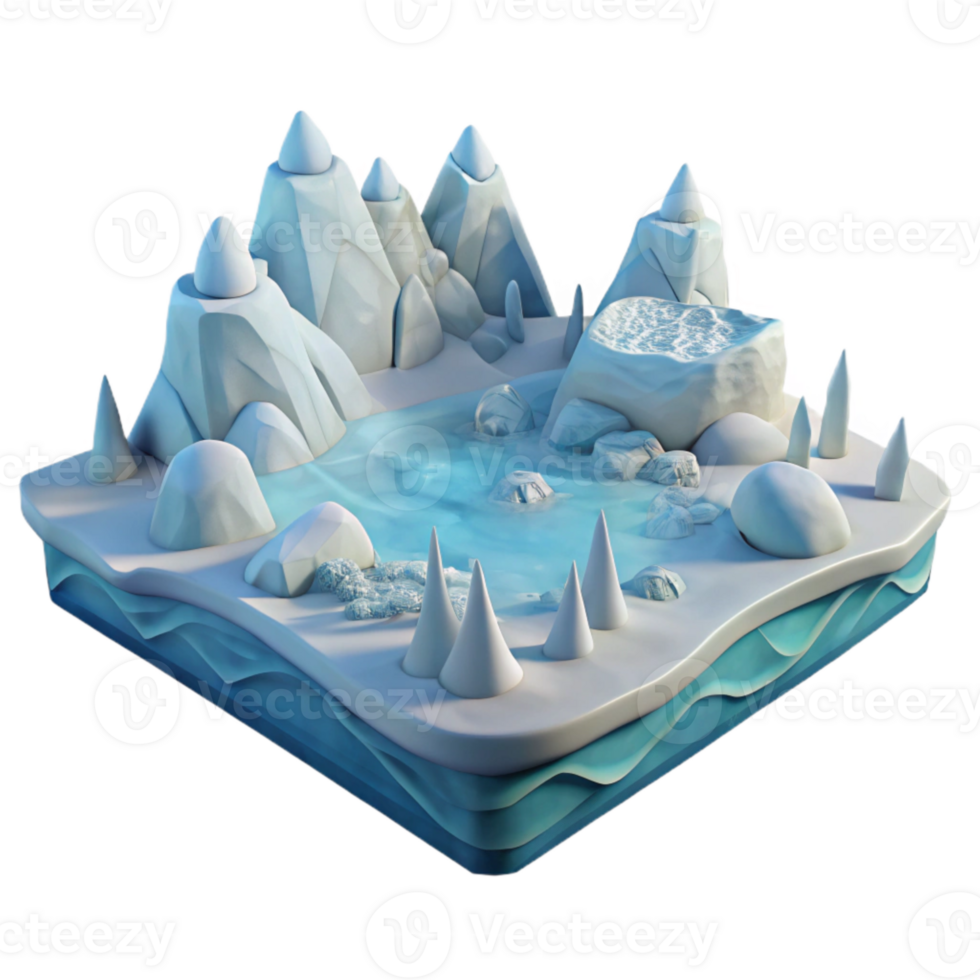 impressive creative Arctic Landscape Transparent Background with Ice and Snow authentic png
