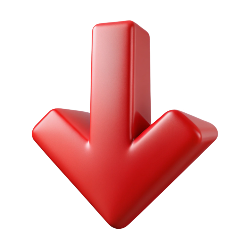 extraordinary contemporary Arrow Pointing Downwards Red Color Transparent Background professional png